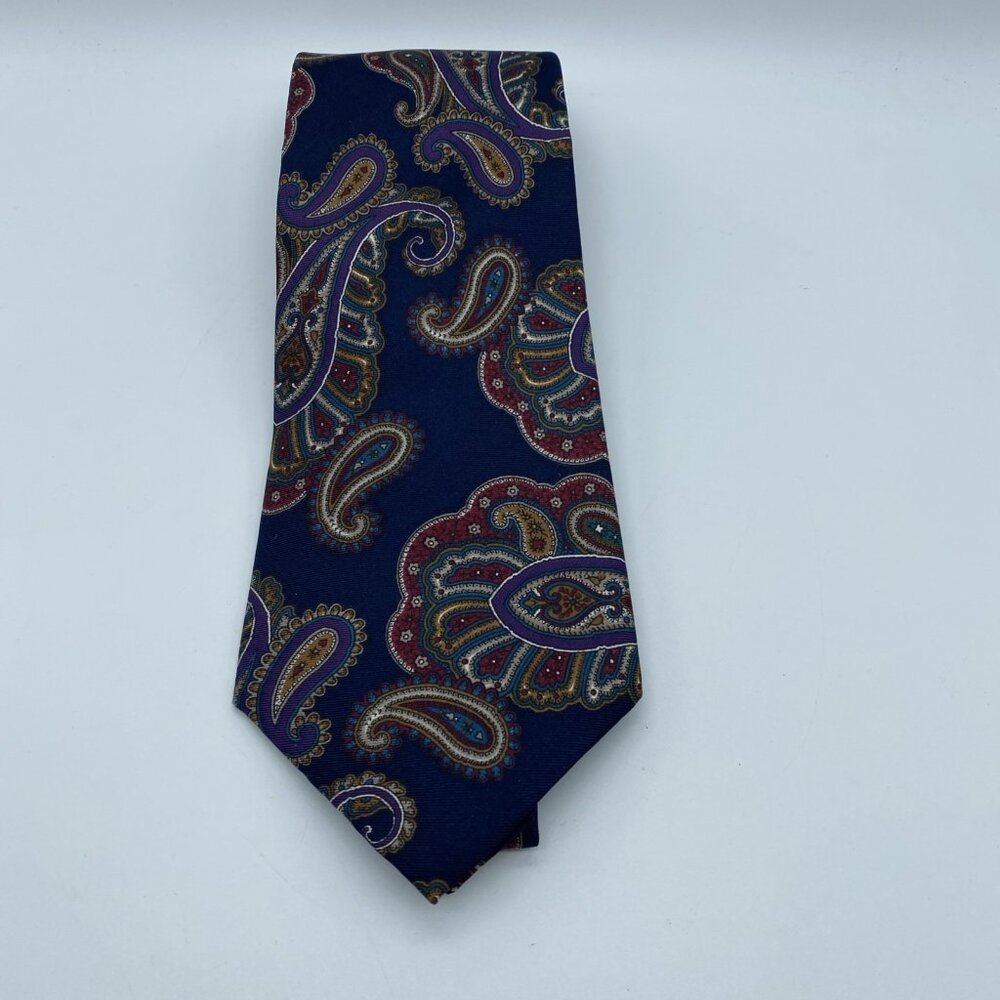 Stafford Blue Paisley Men's Tie 100% Silk Neck Tie Made In USA